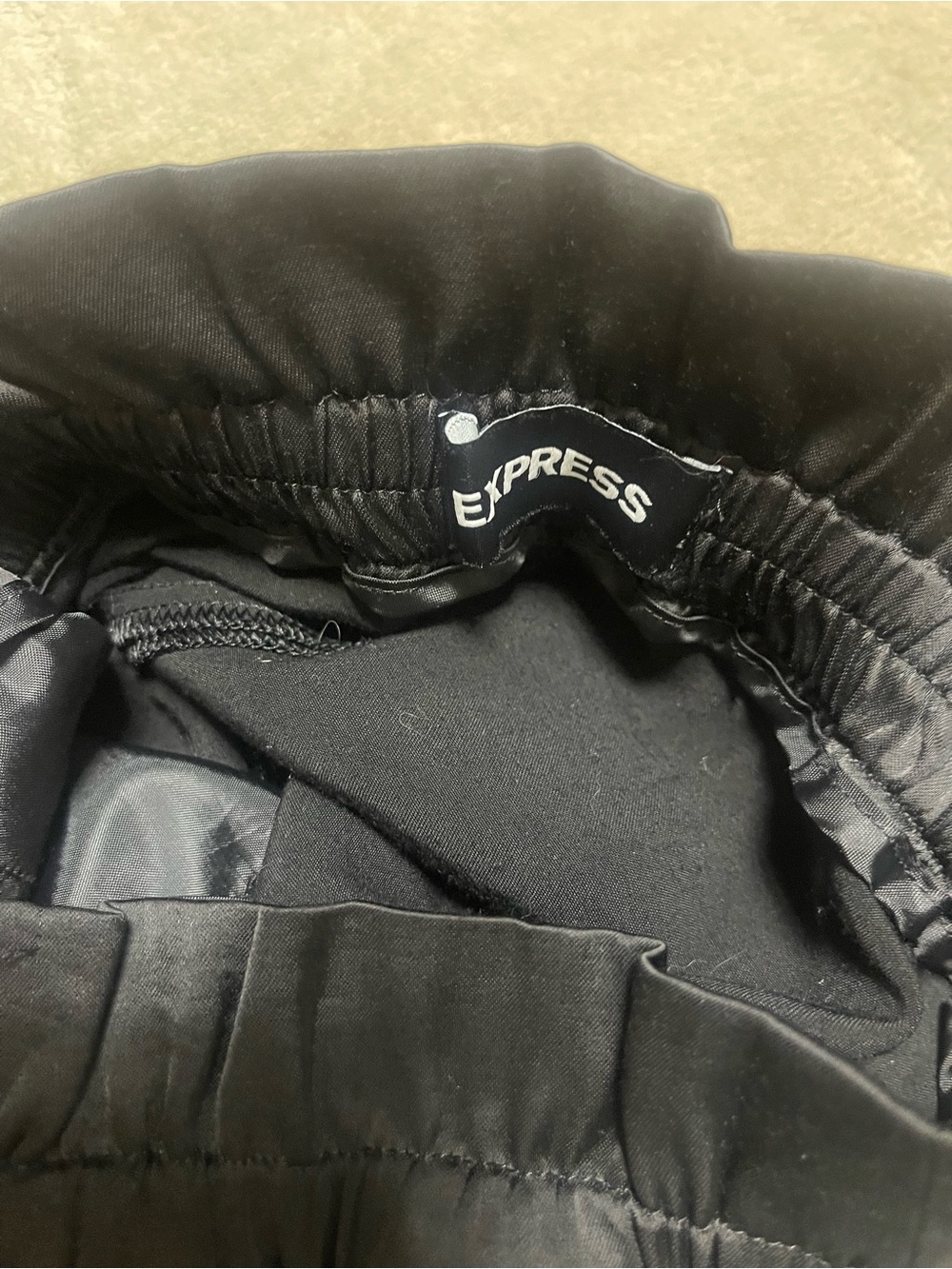 Express Black Straight-Leg Drawstring Pants - Picture 5 of 7